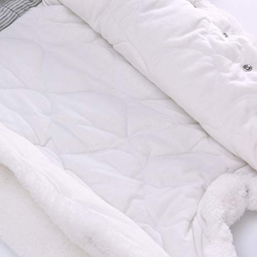 Vine Traje de Nieve Bebé Ropa de Invierno Footed Peleles Mameluco con Capucha Cálido Monos para Niños Niñas, Blanco 3-6 Meses