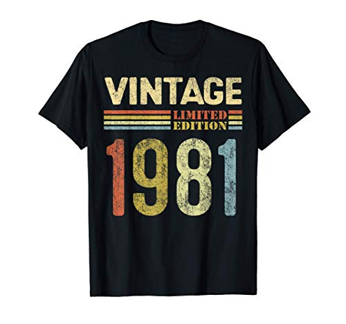 Vintage 1981 Regalo Original Hombre 40 Años Cumpleaños Mujer Camiseta