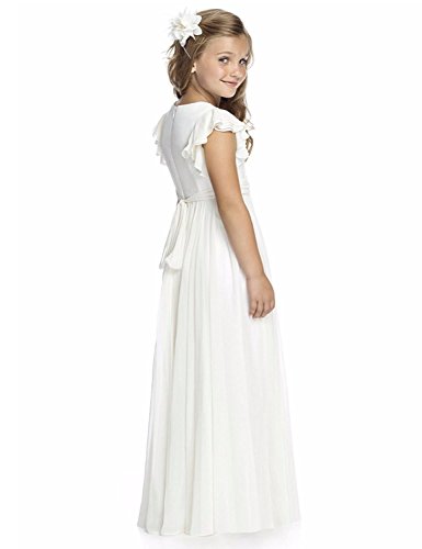 VIPbridal Vestidos de niñas de Flores de Encaje Vestido de la Primera comunión de Las niñas Princesa de Bodas (9, Blanco)