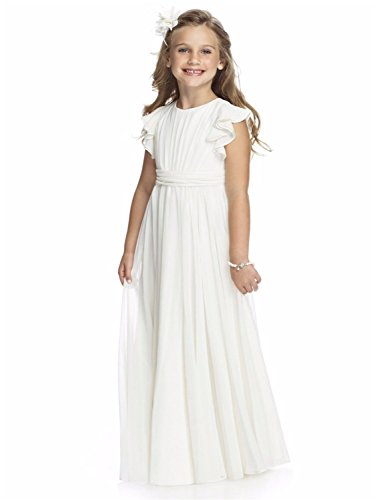 VIPbridal Vestidos de niñas de Flores de Encaje Vestido de la Primera comunión de Las niñas Princesa de Bodas (9, Blanco)
