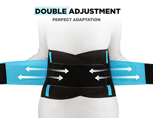 Vitalbak Faja Lumbar Hombre y Mujer - Alivia el Dolor y Las Lesiones en Cintura y Espalda - Cinturón Lumbar con Doble Ajuste - Gratis Bolsa de Transporte