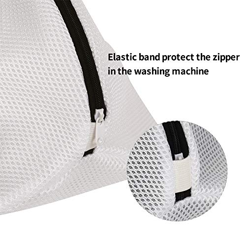 Vivifying Juego de 3 bolsas de malla para lavar zapatos, con cierre de cremallera para zapatillas, calcetines, sujetadores