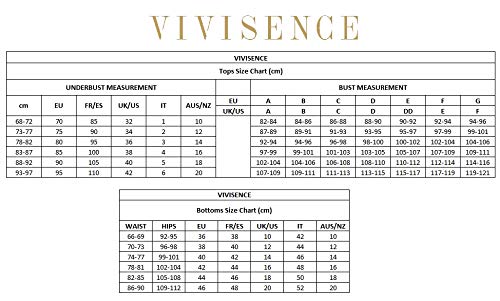 Vivisence Top De Bikini Sin Relleno Liso para Mujeres 3202, Negro,110D