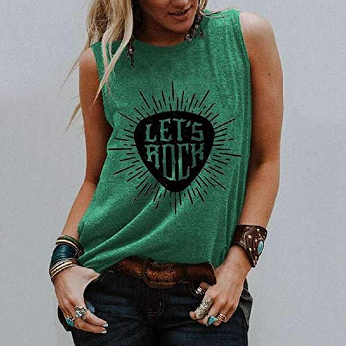 VJGOAL Camiseta sin Mangas Mujer Tank Top Deportivas Cuello Rredondo Camisetas de Tirantes Impresión de Cartas de Moda Casual de Verano Blusas de Chaleco sin Mangas Sueltas Vest