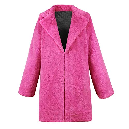 VJGOAL Mujer Abrigo de Piel sintética Tallas Grandes Invierno Casual Cálido Color sólido Manga Larga Espesar Felpa Solapa Parka Chaqueta