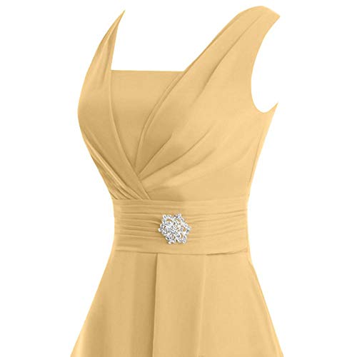 VJGOAL Vestido de Gasa para Mujer Tallas Grandes Moda de Verano Color sólido Sin Mangas Sexy Cintura Alta Boda Dama de Honor Fiesta de Noche Vestido Formal