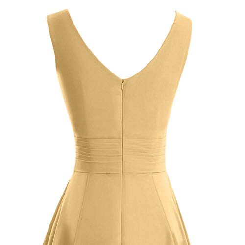 VJGOAL Vestido de Gasa para Mujer Tallas Grandes Moda de Verano Color sólido Sin Mangas Sexy Cintura Alta Boda Dama de Honor Fiesta de Noche Vestido Formal