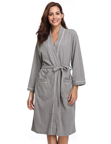Vlazom Bata Mujer Unisex Albornoz de Kimono de Mujer Suave Có modo Largo Ropa de Dormir