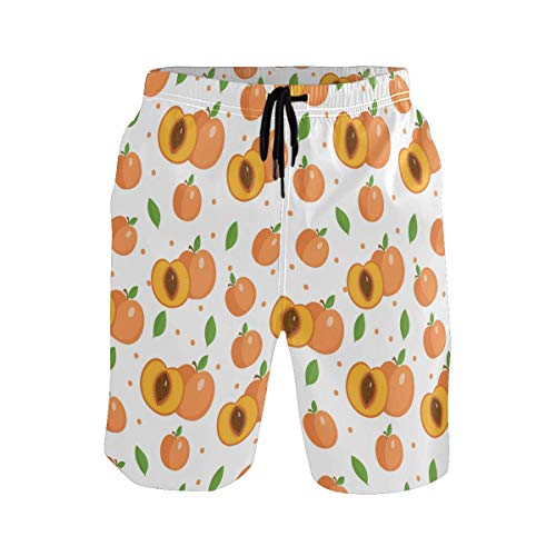 VLOOQ-HX Hombre en bañador, Acuarela, p ê che, Albaricoque Fruta telón de Fondo a s e Secado rápido y Corto Alcance con Forro de Malla