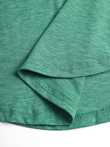 VONDA Blusas y Camisas de Mujer Manga Larga Elegante Camisa Camiseta Larga Rayas Casual Túnica Tops Jersey Largo A-Verde S