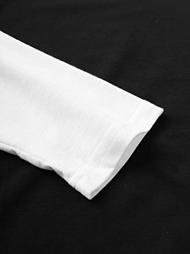 VONDA Camisa Manga Larga para Mujer Blusas Manga Larga Elegante Camiseta Larga Rayas Casual Túnica Tops Jersey Largo A-Negra XL