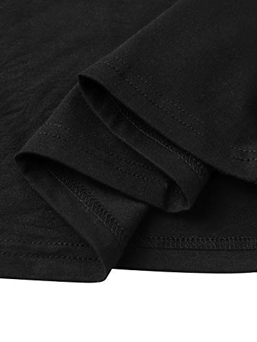 VONDA Camisa Manga Larga para Mujer Blusas Manga Larga Elegante Camiseta Larga Rayas Casual Túnica Tops Jersey Largo A-Negra XL