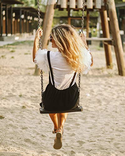 VONDA - Mono de verano sin mangas, corto con cuello en V, para mujer Negro B-negro S