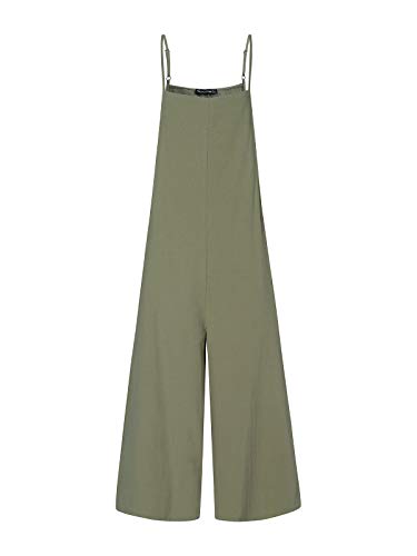 VONDA - Mono para mujer, ideal para el verano, de estilo informal, corte holgado, peto con tirantes finos, perneras anchas