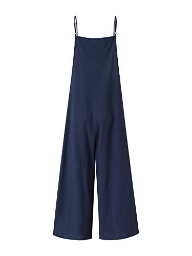 VONDA - Mono para mujer, ideal para el verano, de estilo informal, corte holgado, peto con tirantes finos, perneras anchas