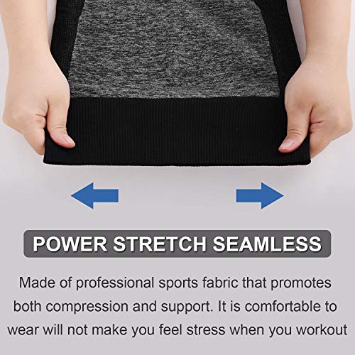 Voqeen Camisola y Pantalones de Yoga de Punto Sin Costuras para Mujer, Mallas Elásticas de Cintura Alta, Mallas para Correr, Deporte, Gimnasio, Entrenamiento