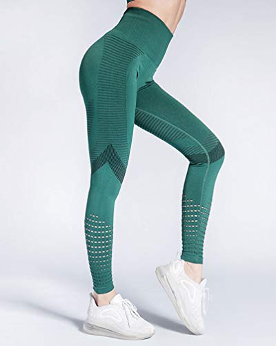 Voqeen Leggings Deportivos Mujer Cintura Alta Pantalones De Yoga De Malla para Running Training Fitness Estiramiento y Pilates