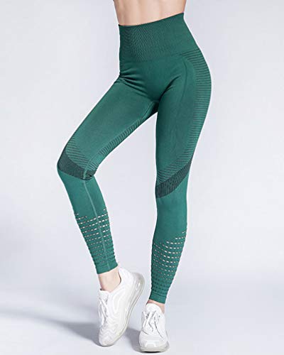 Voqeen Leggings Deportivos Mujer Cintura Alta Pantalones De Yoga De Malla para Running Training Fitness Estiramiento y Pilates