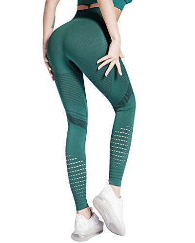 Voqeen Leggings Deportivos Mujer Cintura Alta Pantalones De Yoga De Malla para Running Training Fitness Estiramiento y Pilates