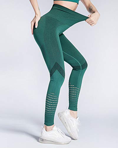 Voqeen Leggings Deportivos Mujer Cintura Alta Pantalones De Yoga De Malla para Running Training Fitness Estiramiento y Pilates