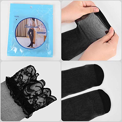 Voqeen Mujer Encantador Conjunto de Lencería de Liga con Encaje Bordado Bodysuit Mono con Cuello en V Profundo y Espalda Cruzada Ropa Interior con Bragas (Incluye Medias)