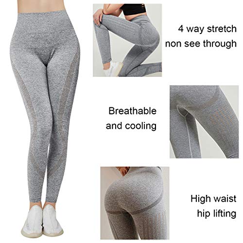 Voqeen Mujer Pantalones De Yoga Deportivos Leggings Alta Cintura Adelgazantes Elásticos y Transpirable secado rápido Fitness Jogging Leggins