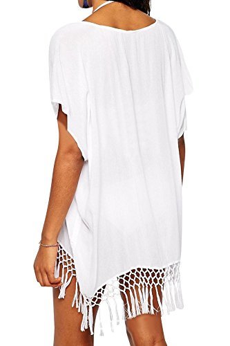 Voqeen Mujer Vestido de Playa Borla de Gasa Cubrir Blusa Camisolas y Pareos Bikini Cover up