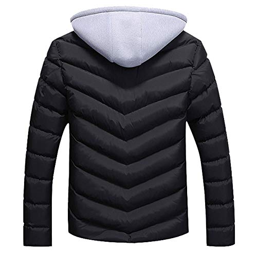 VPASS Abrigo Hombre Invierno, Desmontable con Capucha y Forro Hombre Invierno Cazadoras Calor Grueso Manga Larga Encapuchado Chaquetas Acolchado Chaqueta Casual de Algodón Felpa Deportiva Jacket