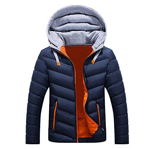VPASS Abrigo Hombre Invierno, Desmontable con Capucha y Forro Hombre Invierno Cazadoras Calor Grueso Manga Larga Encapuchado Chaquetas Acolchado Chaqueta Casual de Algodón Felpa Deportiva Jacket