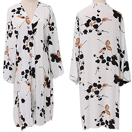 Wantbgd Ropa Cardigan Estampado Playa Mujer Verano Florale Bikini Cover up Kimono Mangas Largas Traje de Baño Blusa