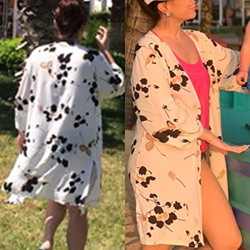 Wantbgd Ropa Cardigan Estampado Playa Mujer Verano Florale Bikini Cover up Kimono Mangas Largas Traje de Baño Blusa