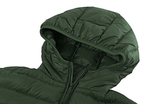Wantdo Chaqueta de Pluma Ultra Ligero Chaqueta de Plumón Ajustada de Moda Plumiferos Otoño Cálido Chaqueta de Down Antiviento de Montaña Mujeres Verde Oscuro Small