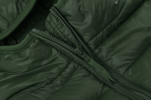 Wantdo Chaqueta de Pluma Ultra Ligero Chaqueta de Plumón Ajustada de Moda Plumiferos Otoño Cálido Chaqueta de Down Antiviento de Montaña Mujeres Verde Oscuro Small
