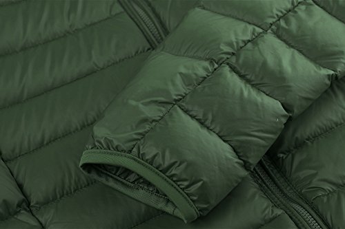 Wantdo Chaqueta de Pluma Ultra Ligero Chaqueta de Plumón Ajustada de Moda Plumiferos Otoño Cálido Chaqueta de Down Antiviento de Montaña Mujeres Verde Oscuro Small