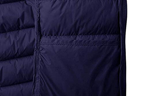 Wantdo Chaqueta de Plumón Antiviento al Aire Libre Chaqueta de Plumón Ajustada de Moda Abrigo Acolchado Cremallera Slim fit Cazadora de Pluma Delgada Exterior Mujeres Azul Marino Small
