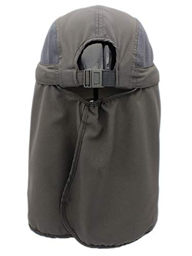WANYING Unisexo Safari Cap con Protector de Cuello Anti UV Abatible Gorra de Béisbol para Acampar al Aire Libre -