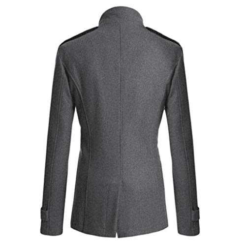 waotier Abrigo de Lana Gabardina Rompevientos Casual para Hombre Cruzado Fashion Business Sección Media y Larga Slim Fit Abrigo Chaqueta Outwear