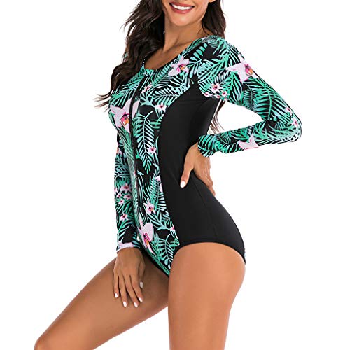 waotier Mujer Trajes de una Pieza Traje de Surf Patchwork Estampado Traje de Neopreno Traje de baño Traje de baño