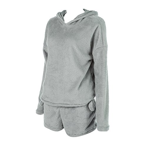 WEIMEITE Chica Mujer Conjuntos Pijama Otoño Invierno Franela Pijamas Cálidos Historieta Mujeres Homewear Animal Ropa de Dormir Gato Pijama