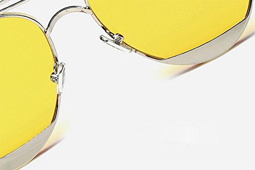 weiwei Sra. Gafas de sol Coche gafas de sol Retro marco de grandes transparente Gafas de rayos uv-E