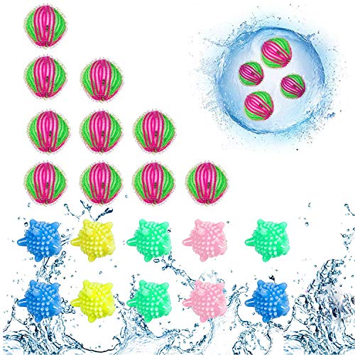 WELLXUNK Bolas De Lavado, Bolas de Lavado para la Colada, 20 PCS Bolas de Secadoras Reutilizables, Limpieza de Mágico, para Lavadora, Reduce el Tiempo de Secado, Consigue Menos Arrugas en la Ropa