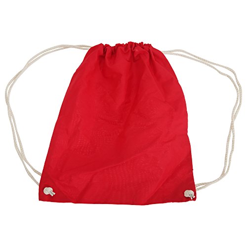 Westford Mill - Mochila saco o de cuerdas de algodón Modelo Gymsac Deporte/Gimnasio (12 litros) (Talla Única) (Rojo)