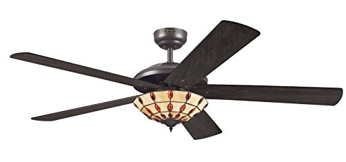 Westinghouse Ceiling Fans Comet Tiffany Ventilador de Techo E14, 60 W, Espresso