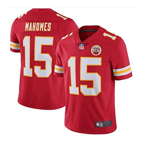 WFGY NFL 15# Mahomes Jersey Kansas Hombres De Los Jefes Ropa De Deporte De Fútbol De Manga Corta Deporte Camiseta De La Tapa,Men,L