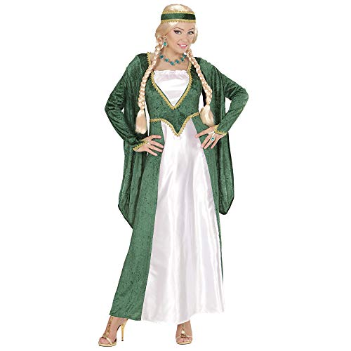 Widmann 57782 - Traje Medieval para mujeres, vestido y tocado, talla M, surtido de colores: ojo, verde o azul