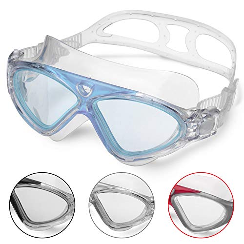 Winline Gafas de Natación Profesional Anti Niebla Hermético Ajustable Gafas de Natación para Adultos para Hombres Y Mujeres (Blue/Clear Lens)