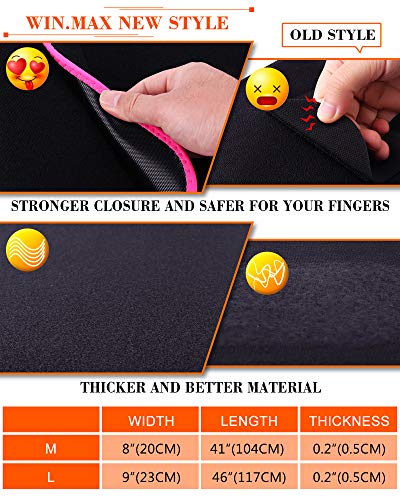 WIN.MAX Faja Mujer y Hombre,Faja para Gimnasio de Neopreno, Cinturón Lumbar Abdominal para Sudar y Hacer Deporte,Fitness y Proteger los lumbares (Negro, M(8"X 41"))
