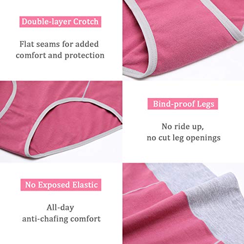 wirarpa Bragas Mujer Slip Cintura Alta Algodón Braguitas 4 Pack Tamaño M