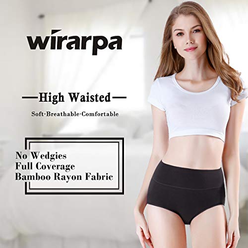 wirarpa Bragas Mujer Talle Alto Sin Costuras Pack de 4 Culotte Bambú Suave Braguitas Tallas Grandes Negro Talla XL