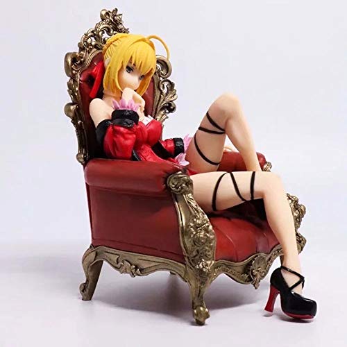 WISHVYQ Fate/Stay Night Anime Model Throne Pijamas Nero SEBA Sofa Beauty Girl Bar Doll Versión Escultura Decoración Estatua Muñeca Modelo Juguete Altura 16cm
